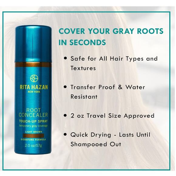 Rita Hazan Root Concealer Touch Up Spray, 2 oz., Dark Blonde, NEW - Picture 3 of 5